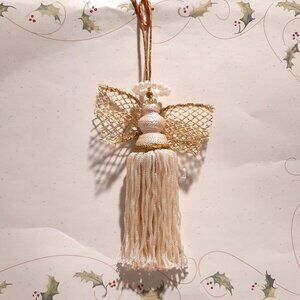 13 Handmade Tassel Angels with Gold Trim & Wings